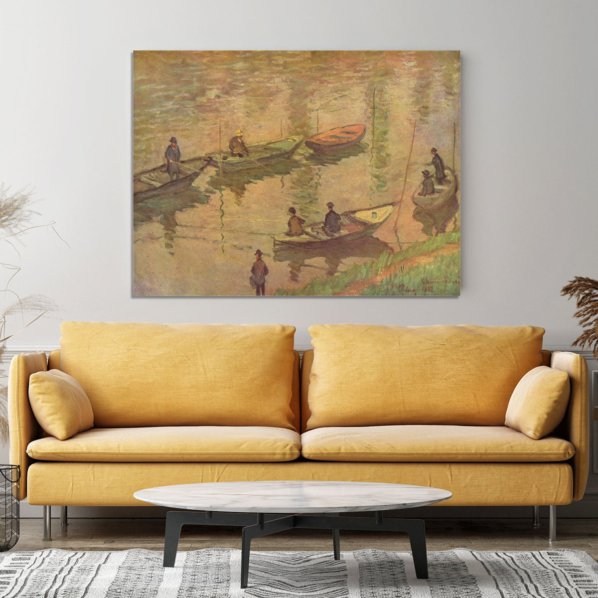 Fishermen on the Seine at Poissy by Claude_Monet Canvas Print or Poster - Canvas Art Rocks - 4