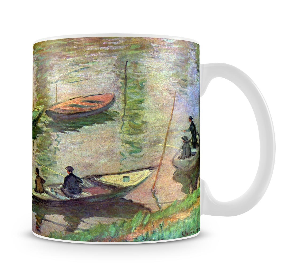 Fishermen on the Seine at Poissy by Monet Mug - Canvas Art Rocks - 4