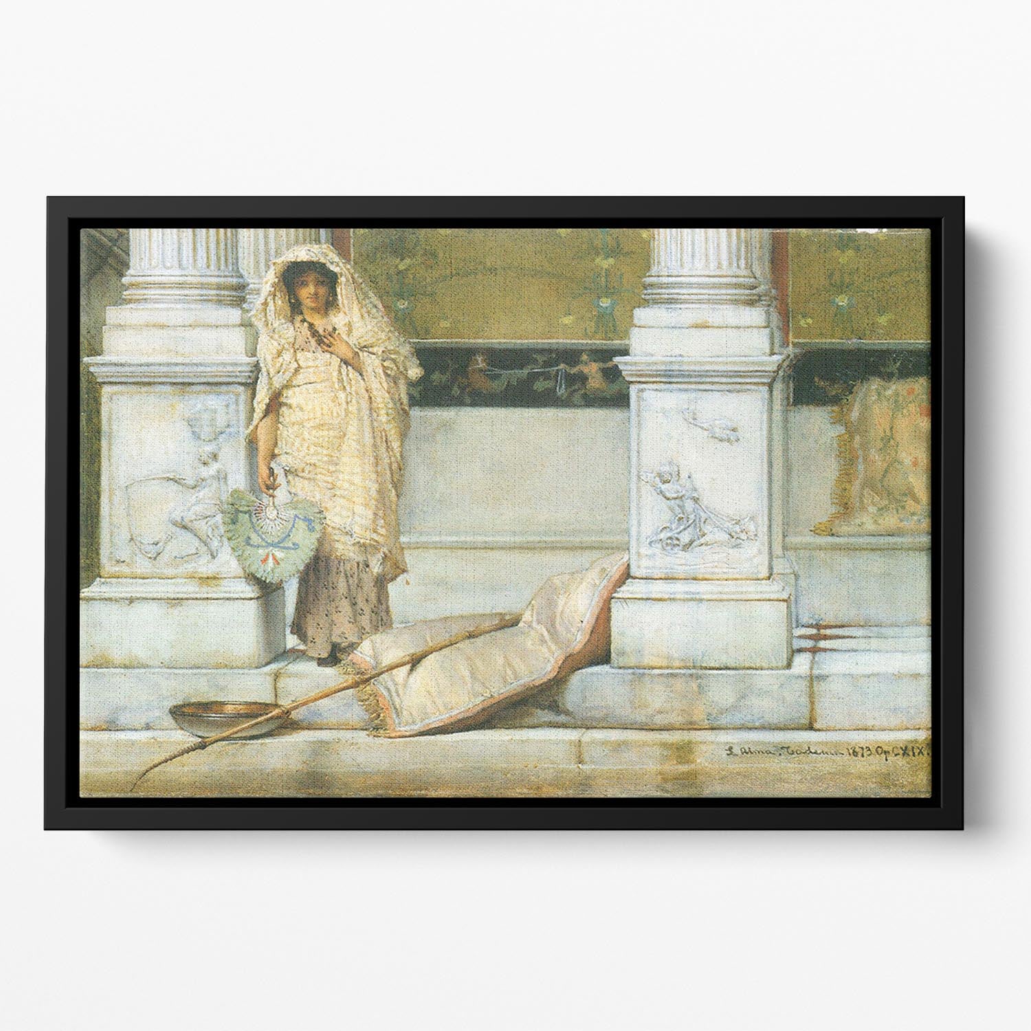 Fishing by Alma Tadema Floating Framed Canvas - Canvas Art Rocks - 2