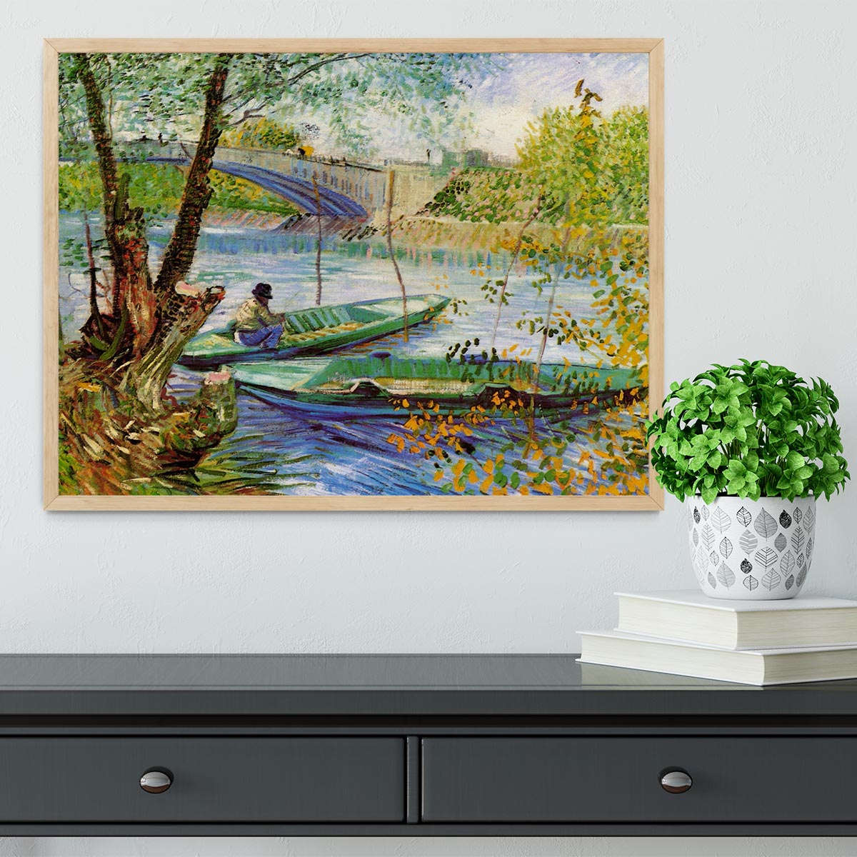 Fishing in Spring by Van Gogh Framed Print - Canvas Art Rocks - 4