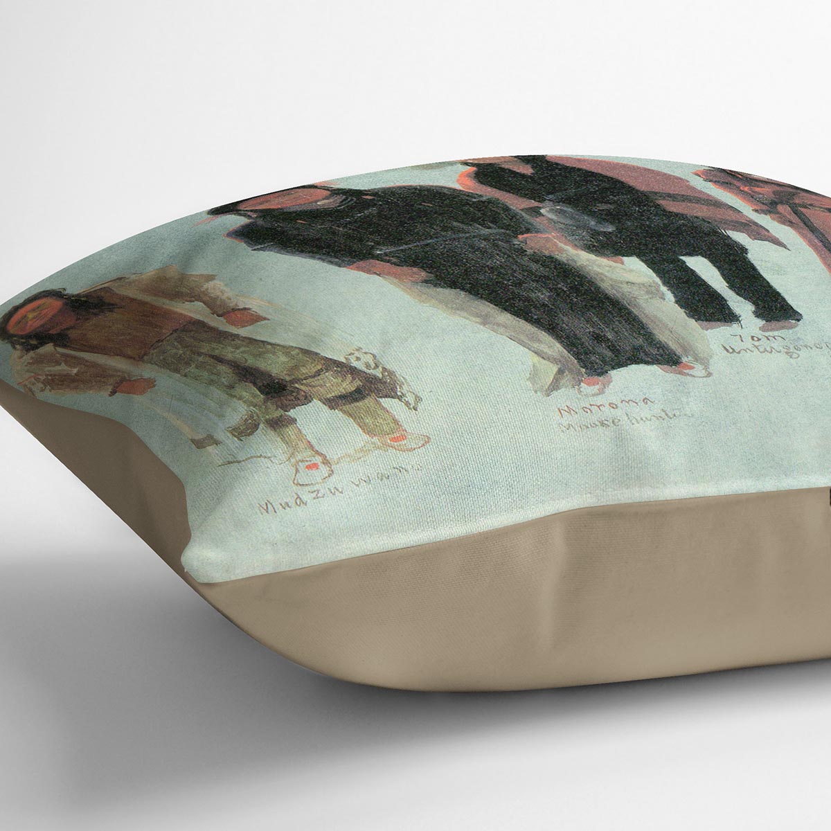 Five Indians by Bierstadt Cushion - Canvas Art Rocks - 2