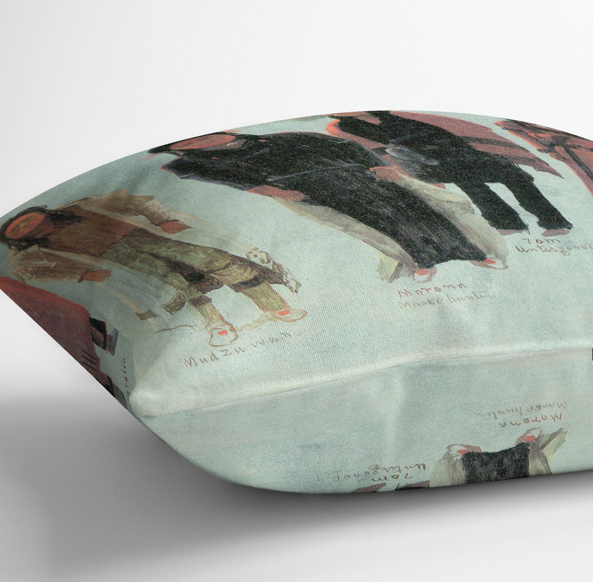 Five Indians by Bierstadt Cushion - Canvas Art Rocks - 3