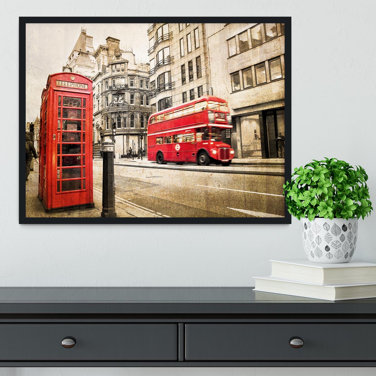 Fleet street vintage sepia Framed Print - Canvas Art Rocks - 2