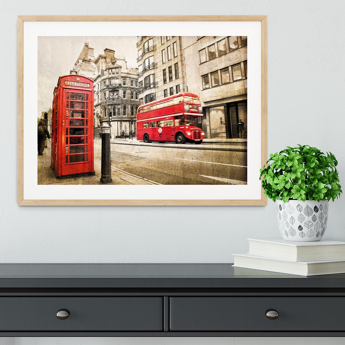 Fleet street vintage sepia Framed Print - Canvas Art Rocks - 3