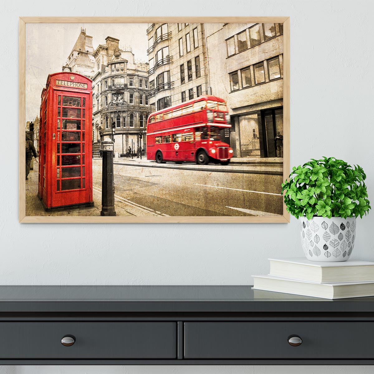 Fleet street vintage sepia Framed Print - Canvas Art Rocks - 4