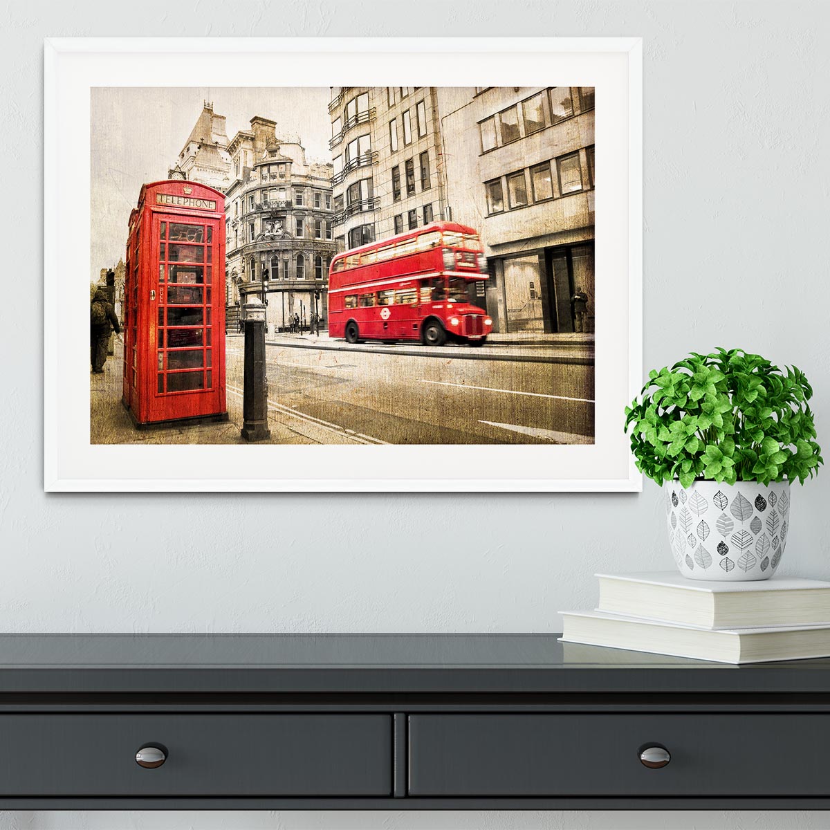 Fleet street vintage sepia Framed Print - Canvas Art Rocks - 5