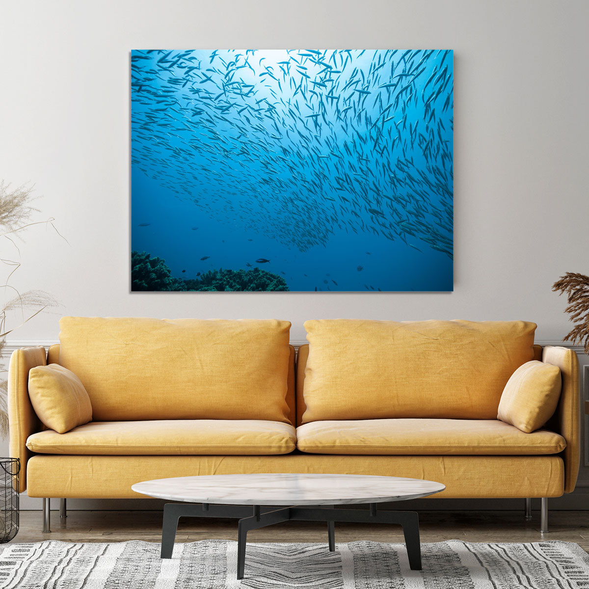 Flock of fish flowing Canvas Print or Poster - Canvas Art Rocks - 4