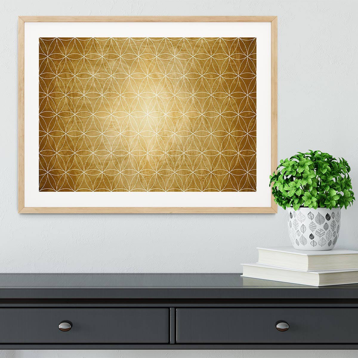 Flower Geometry Framed Print - Canvas Art Rocks - 3