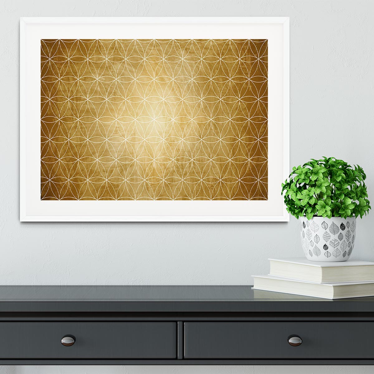 Flower Geometry Framed Print - Canvas Art Rocks - 5