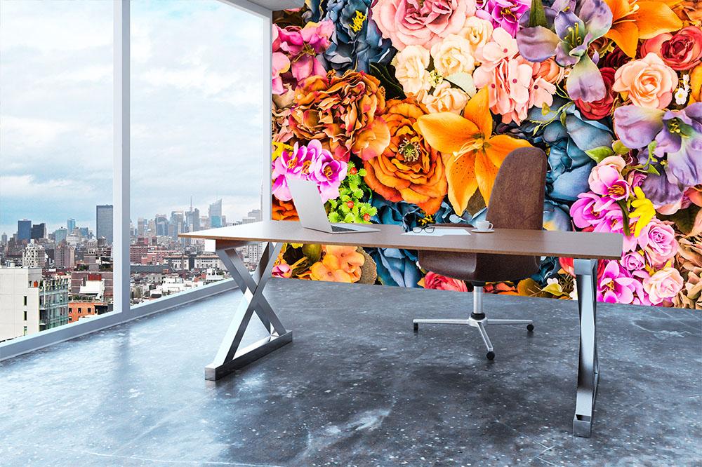 Flower background Wall Mural Wallpaper - Canvas Art Rocks - 3