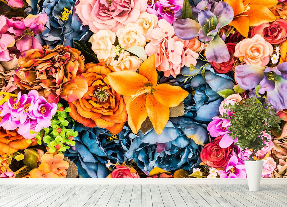 Flower background Wall Mural Wallpaper - Canvas Art Rocks - 4