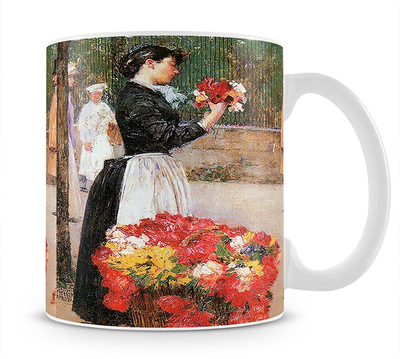 Flower girl by Hassam Mug - Canvas Art Rocks - 1