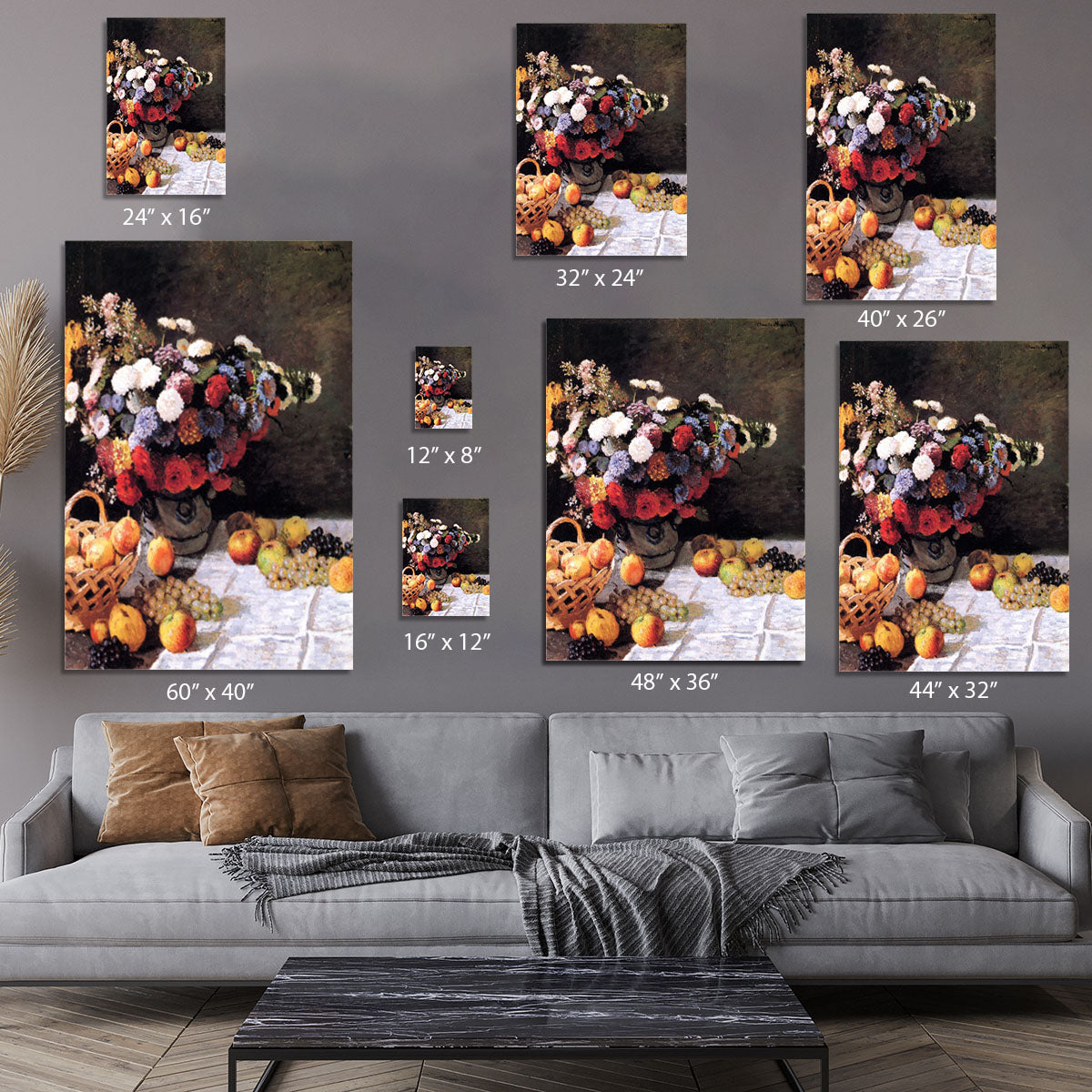 Flowers and Fruits by Monet Canvas Print or Poster - Canvas Art Rocks - 7