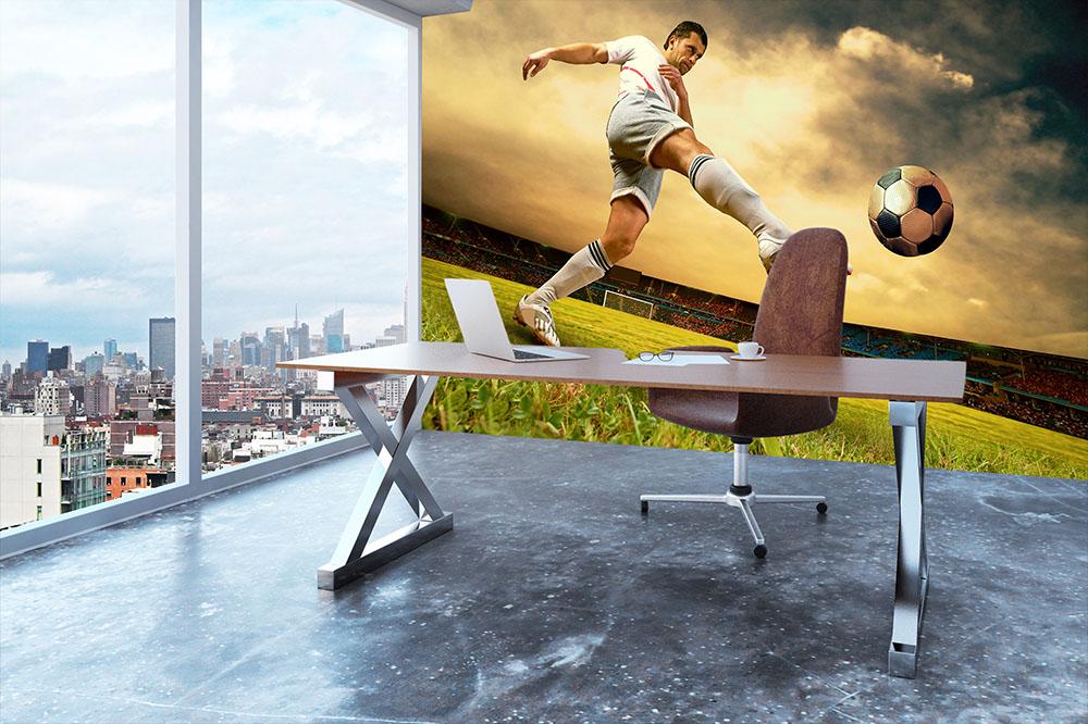 Football player on field Wall Mural Wallpaper - Canvas Art Rocks - 3