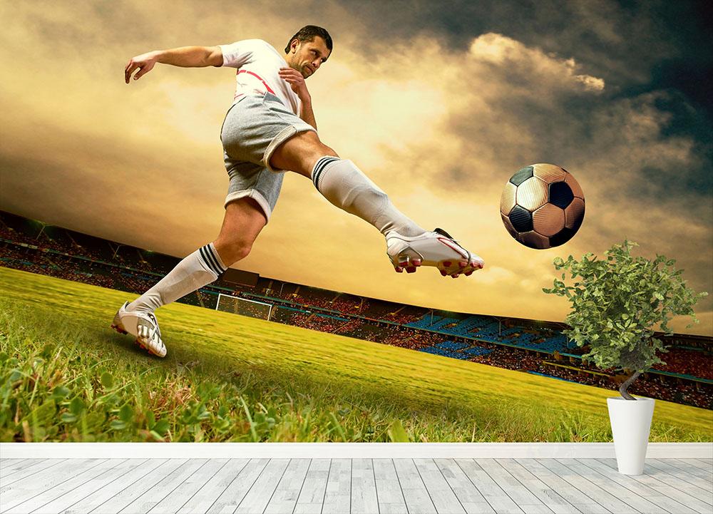 Football player on field Wall Mural Wallpaper - Canvas Art Rocks - 4