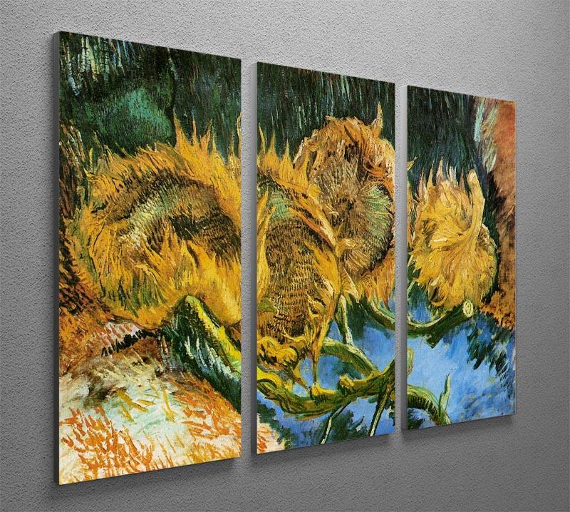 Four Cut Sunflowers by Van Gogh 3 Split Panel Canvas Print - Canvas Art Rocks - 4