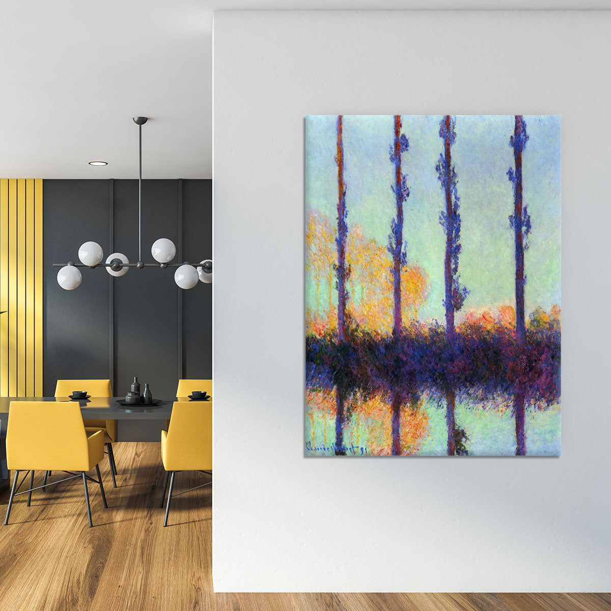 Four poplars by Monet Canvas Print or Poster - Canvas Art Rocks - 4