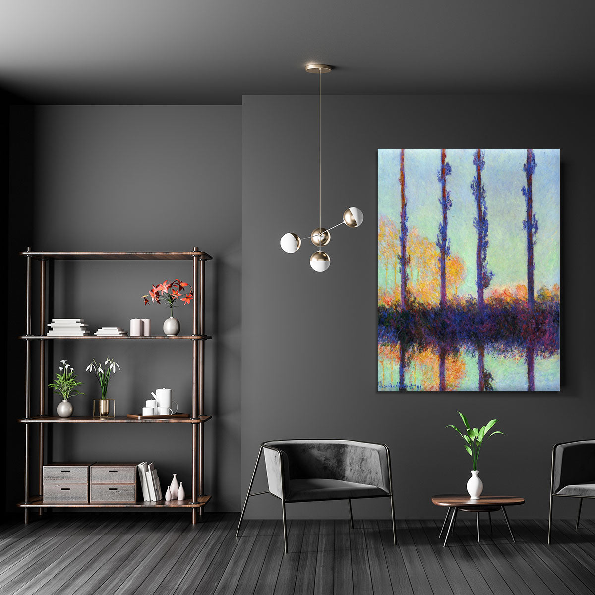 Four poplars by Monet Canvas Print or Poster - Canvas Art Rocks - 5