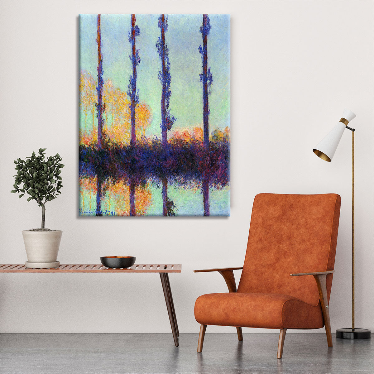 Four poplars by Monet Canvas Print or Poster - Canvas Art Rocks - 6