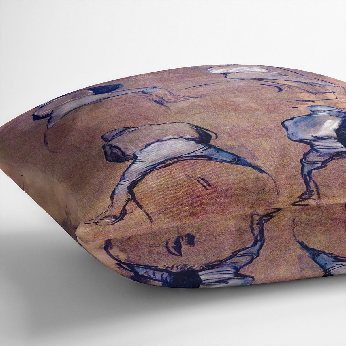 Four studies of Jockeys by Degas Cushion