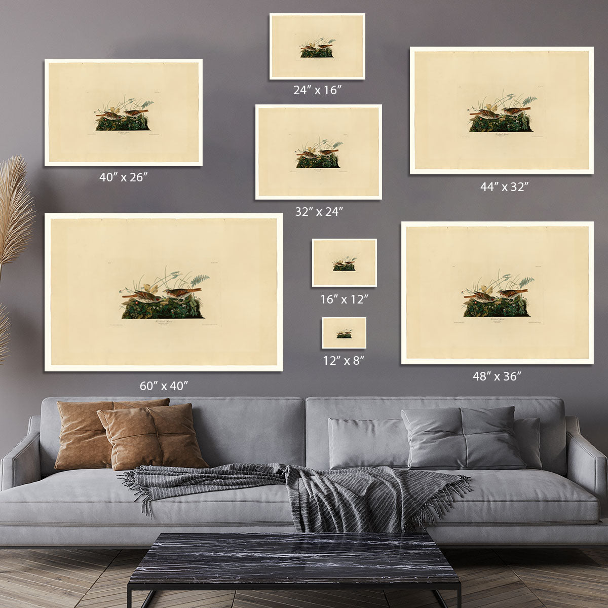 Fox coloured Sparrow by Audubon Canvas Print or Poster - Canvas Art Rocks - 7