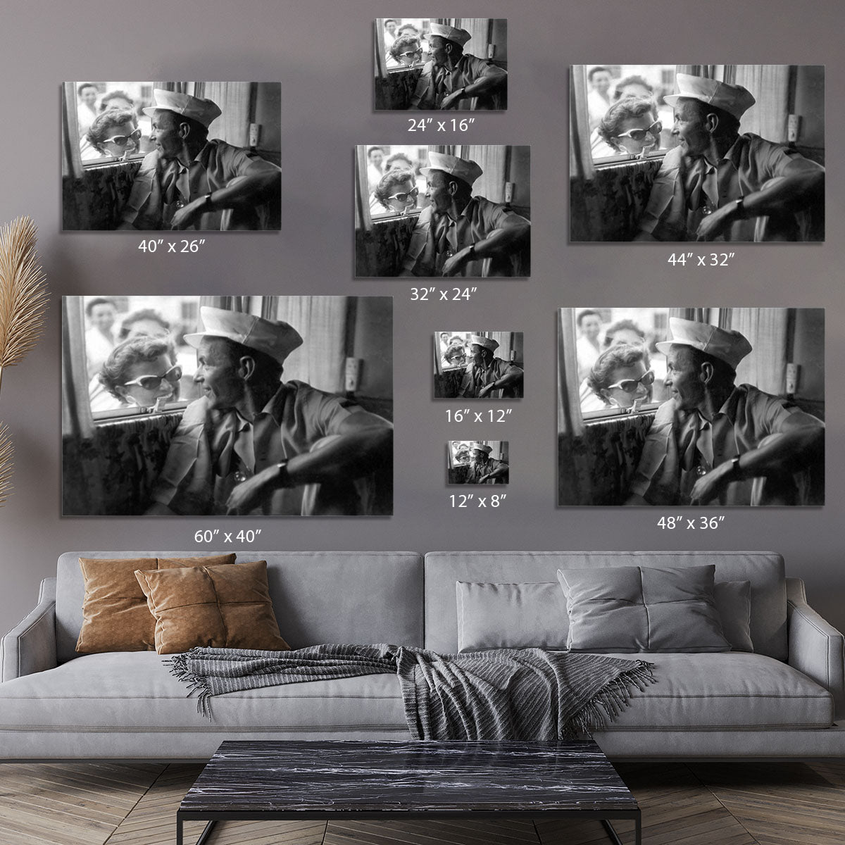 Frank Sinatra with a fan Canvas Print or Poster - Canvas Art Rocks - 7