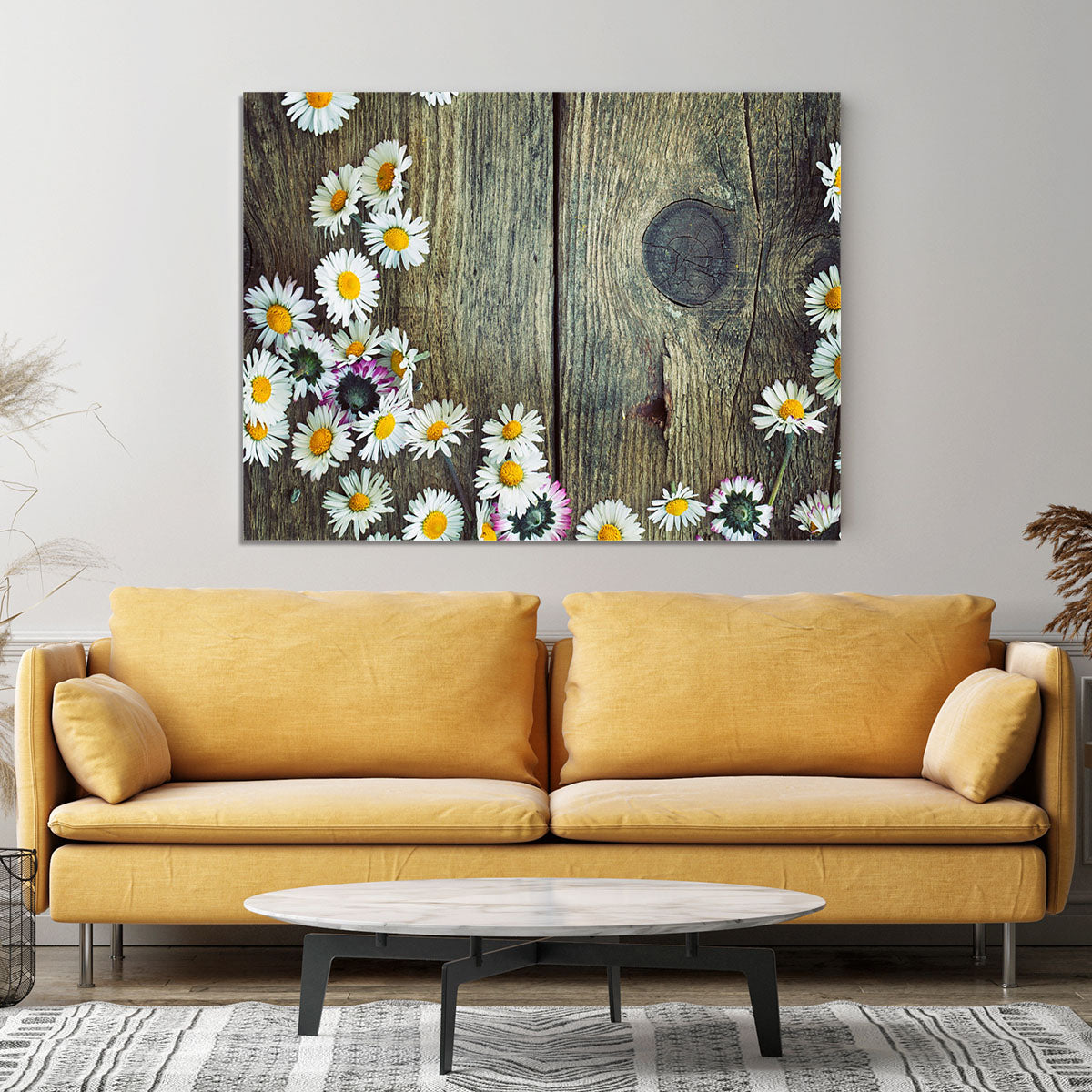Fresh daisies on wood Canvas Print or Poster - Canvas Art Rocks - 4