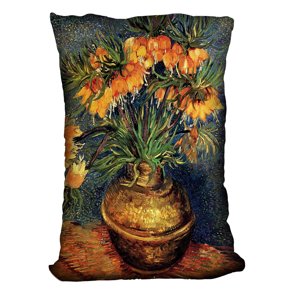 Fritillaries in a Copper Vase by Van Gogh Cushion