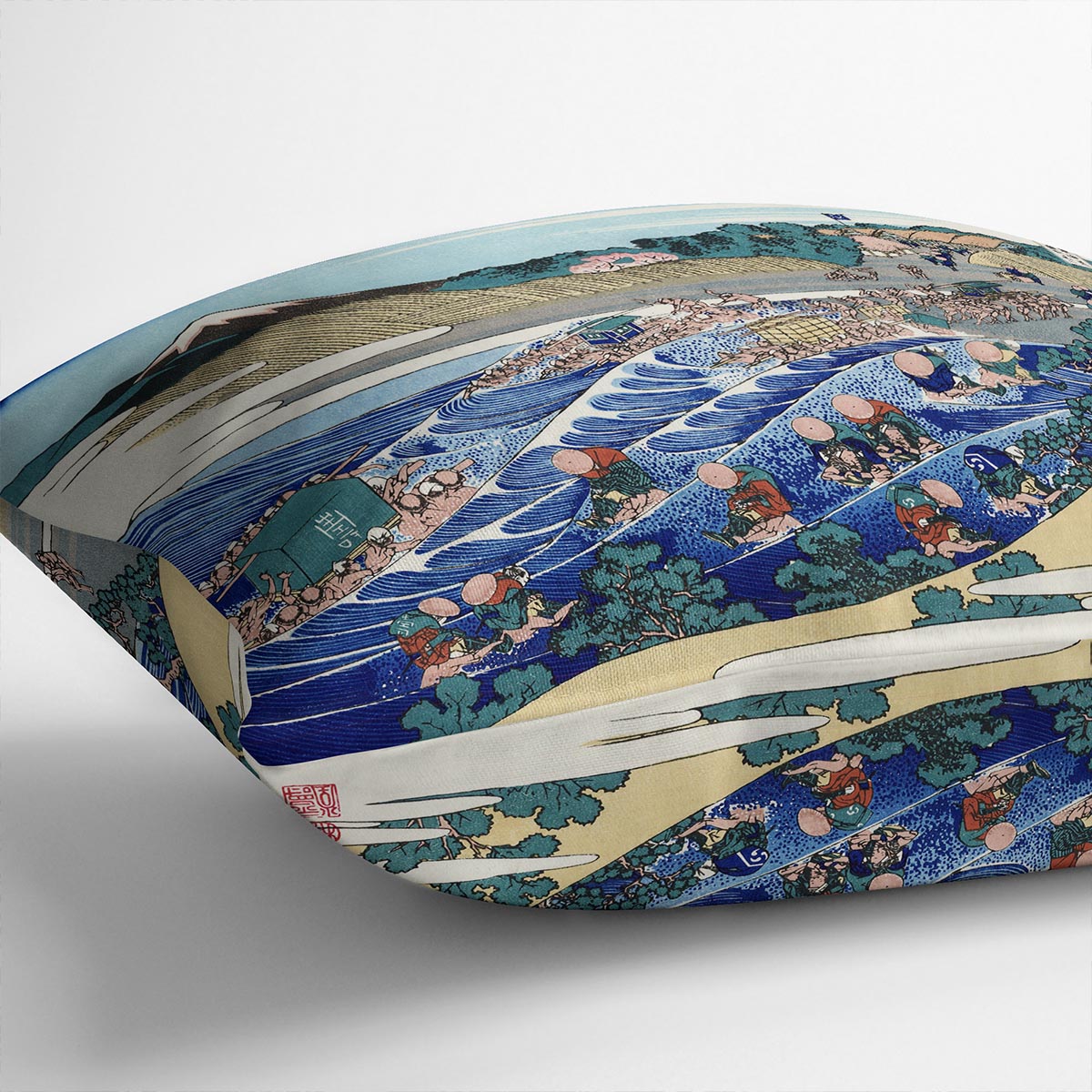 Fuji from Kanaya on Tokaido by Hokusai Cushion