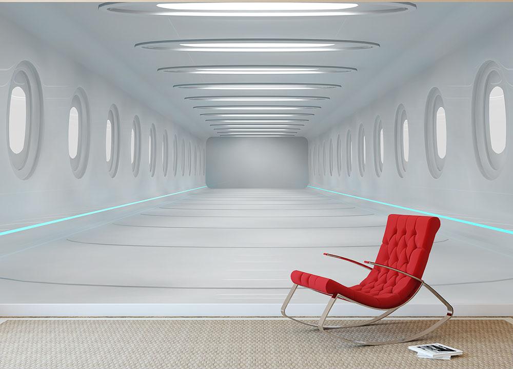 Futuristic interior Wall Mural Wallpaper - Canvas Art Rocks - 2