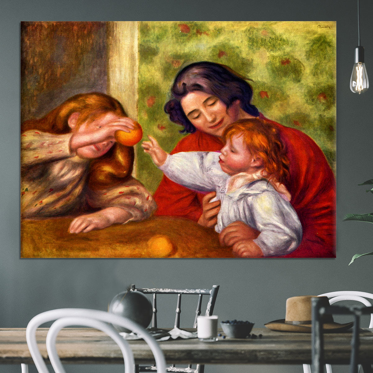 Gabrielle Jean and a girl by Renoir Canvas Print or Poster - Canvas Art Rocks - 3