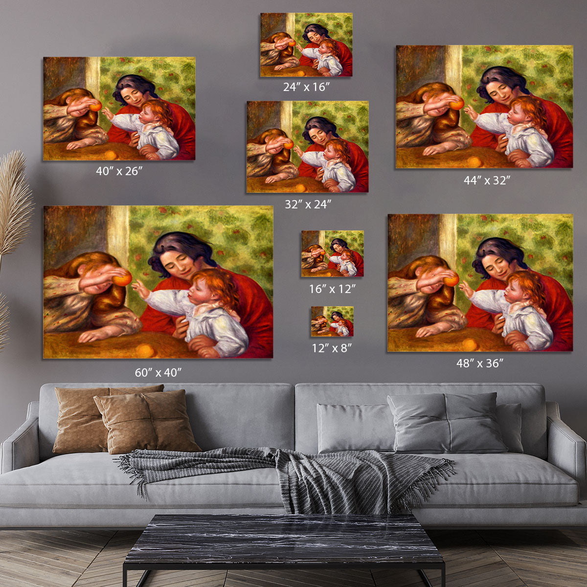 Gabrielle Jean and a girl by Renoir Canvas Print or Poster - Canvas Art Rocks - 7