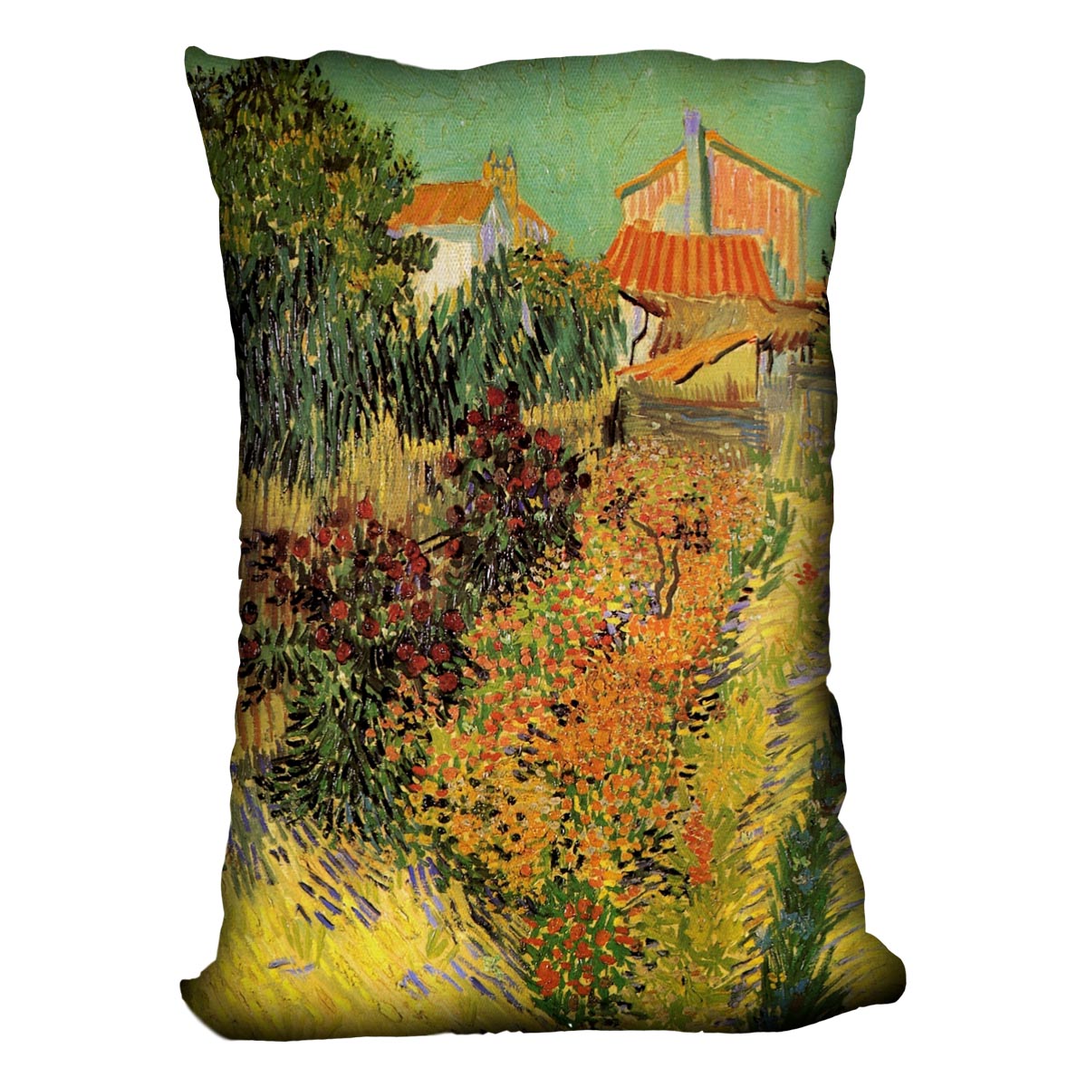Garden Behind a House by Van Gogh Cushion