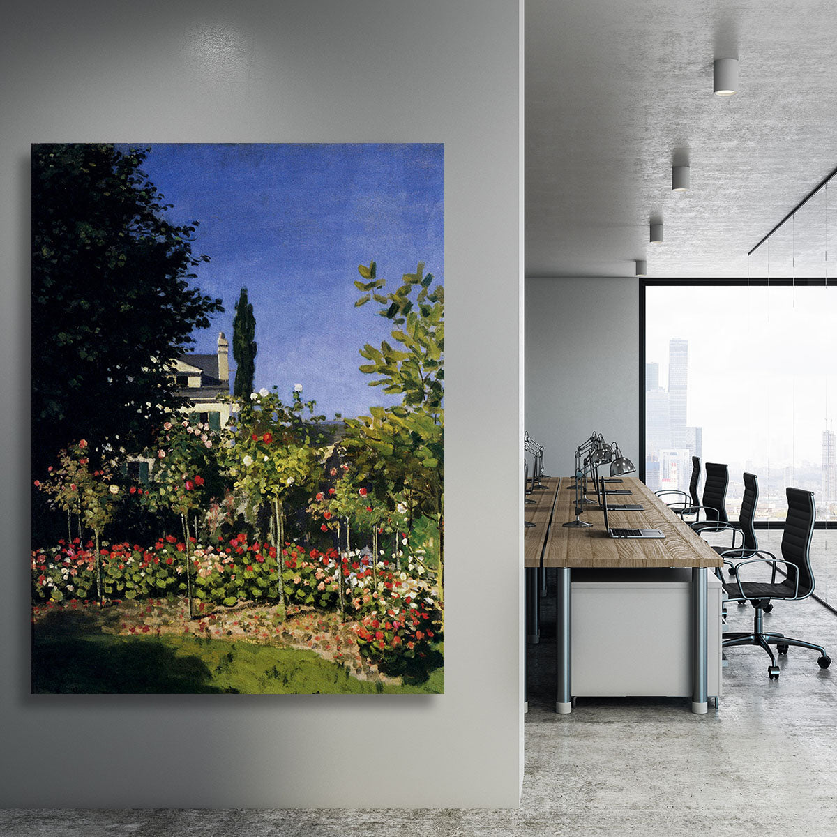 Garden In Flower At Sainte Adresse by Monet Canvas Print or Poster - Canvas Art Rocks - 3