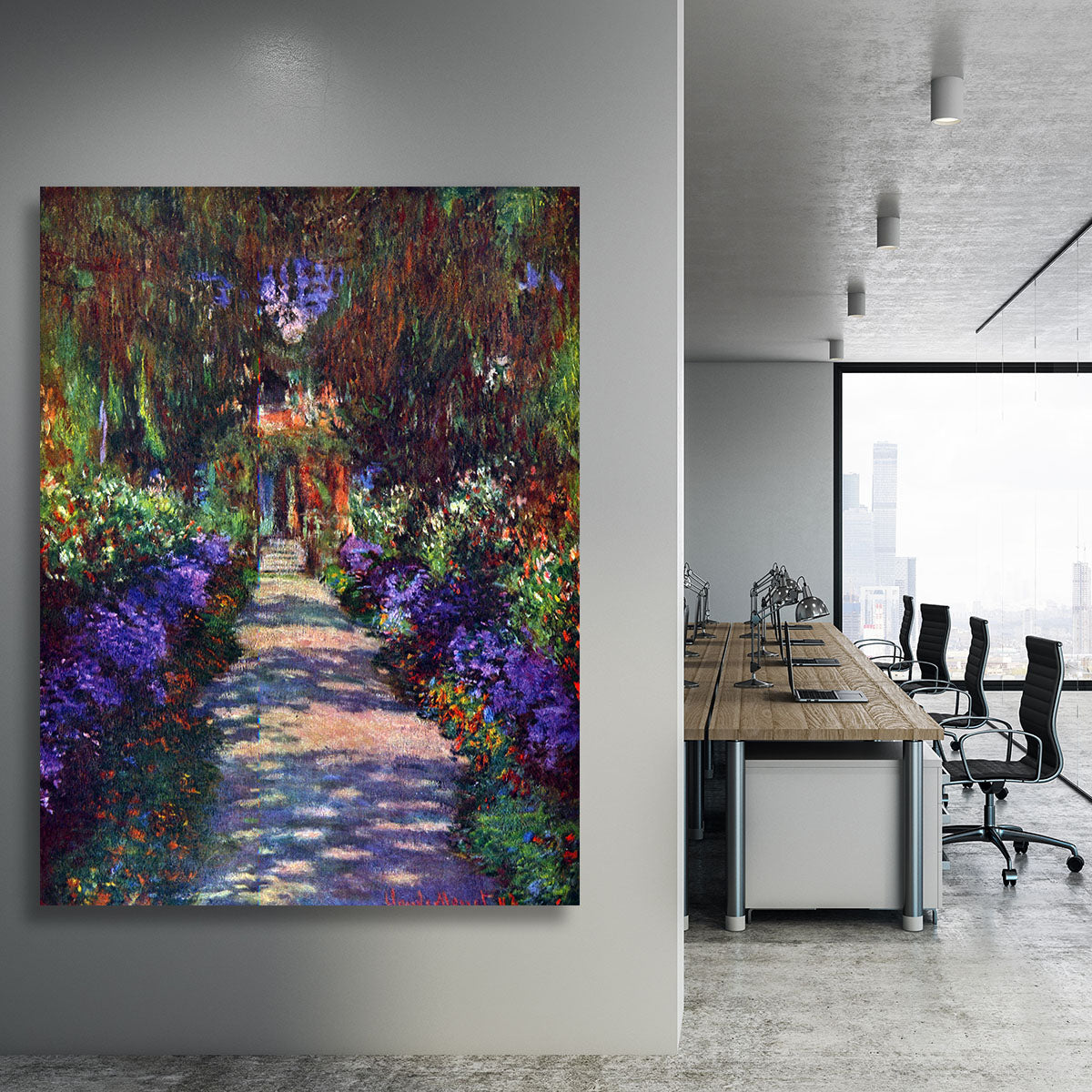 Garden at Giverny by Monet Canvas Print or Poster - Canvas Art Rocks - 3