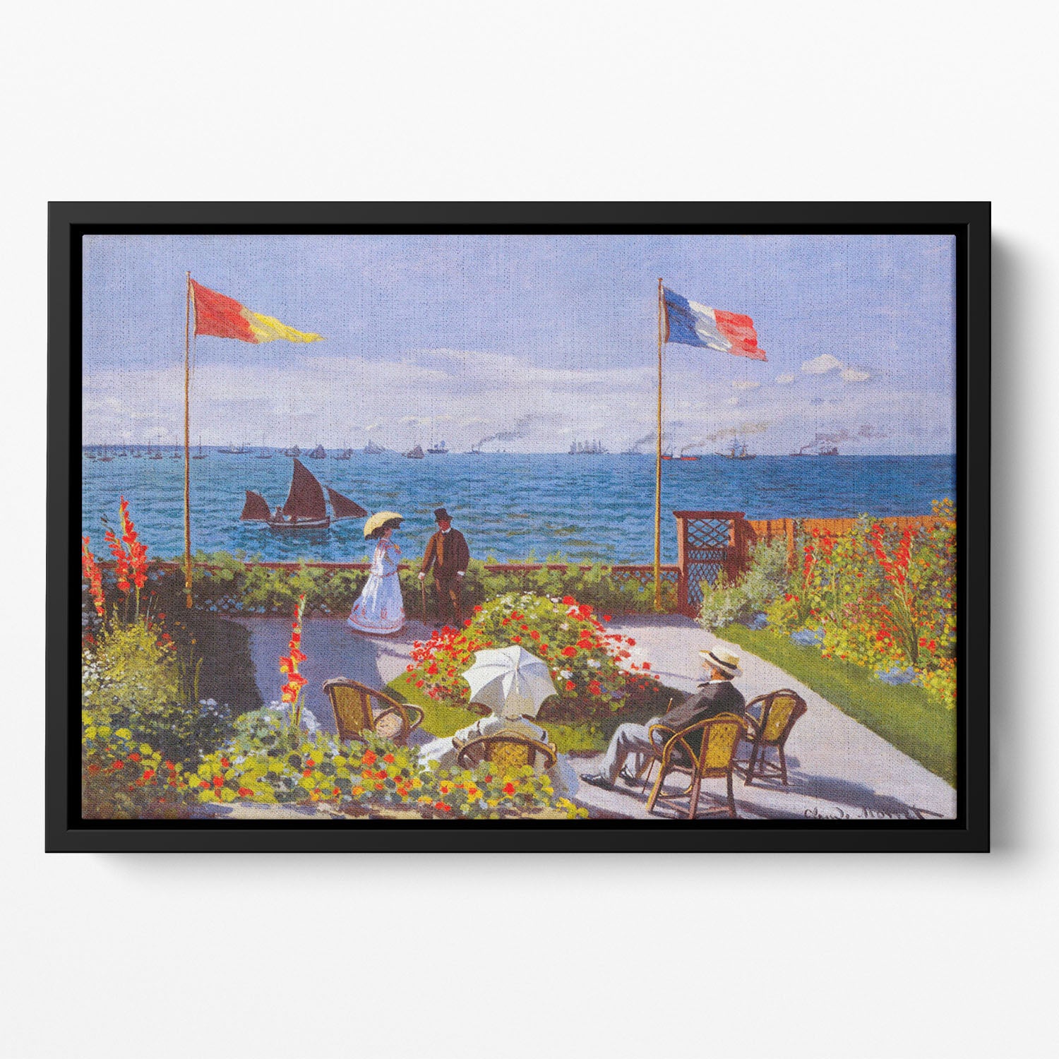 Garden at Sainte Adresse 2 by Monet Floating Framed Canvas