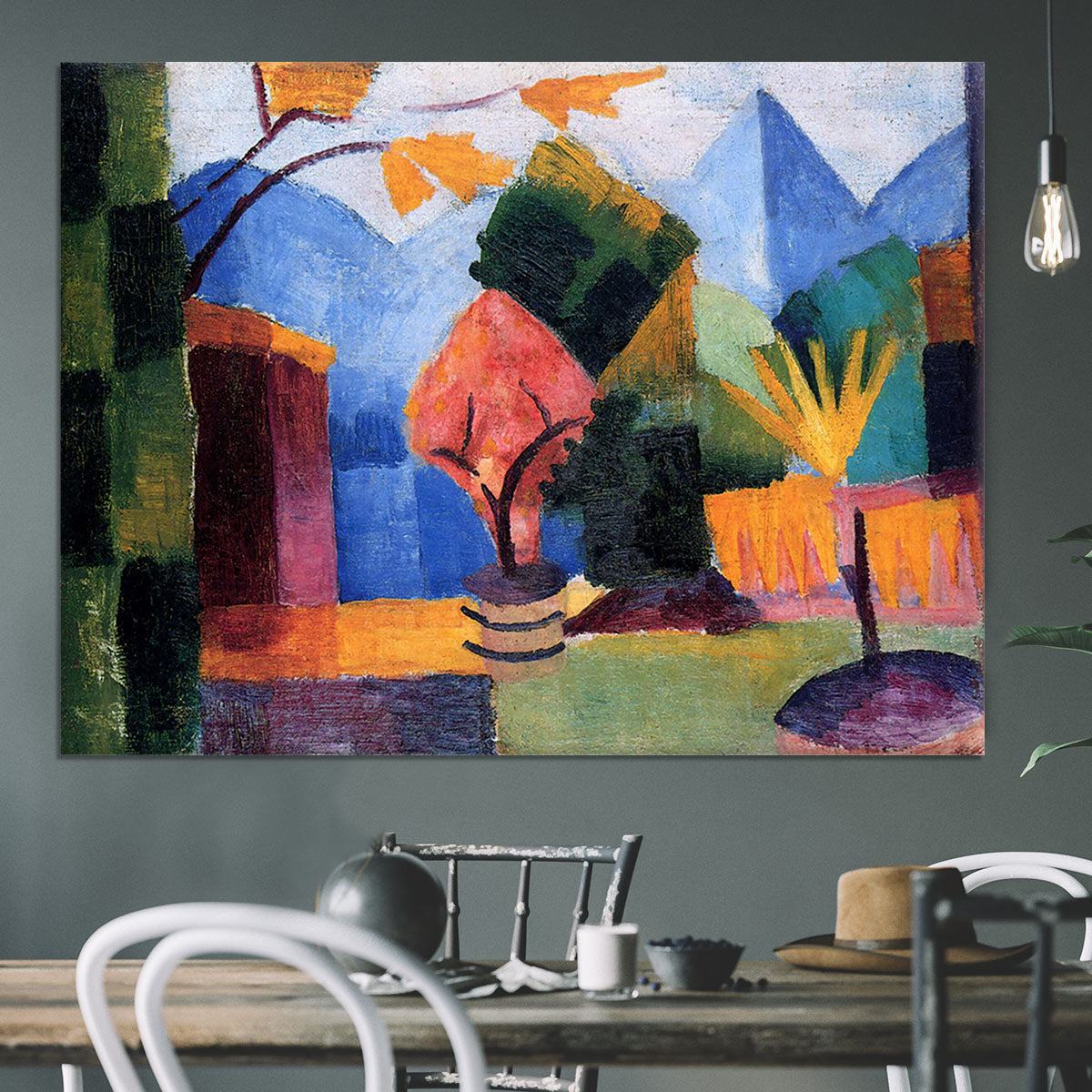 Garden on the lake of Thun by Macke Canvas Print or Poster - Canvas Art Rocks - 3