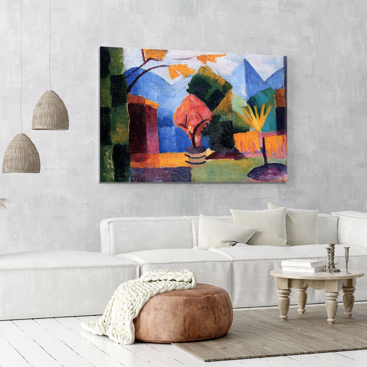 Garden on the lake of Thun by Macke Canvas Print or Poster - Canvas Art Rocks - 6