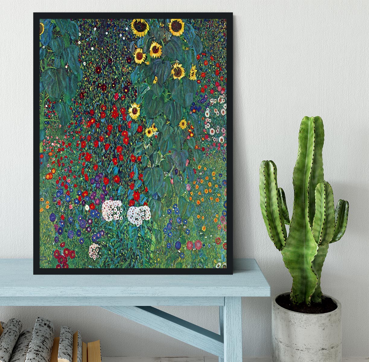 Garden with Crucifix 2 by Klimt Framed Print - Canvas Art Rocks - 2