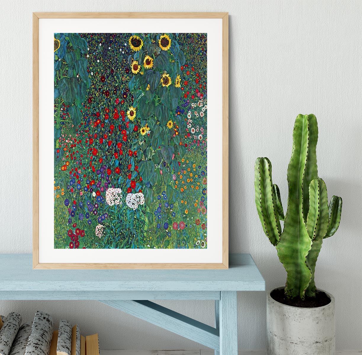 Garden with Crucifix 2 by Klimt Framed Print - Canvas Art Rocks - 3