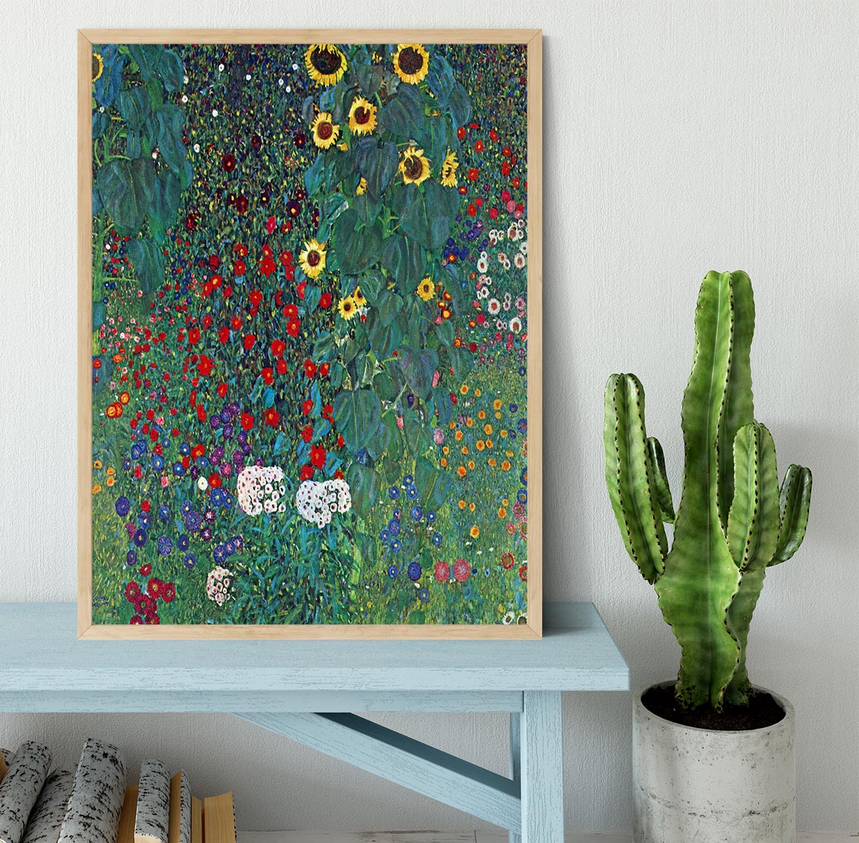 Garden with Crucifix 2 by Klimt Framed Print - Canvas Art Rocks - 4