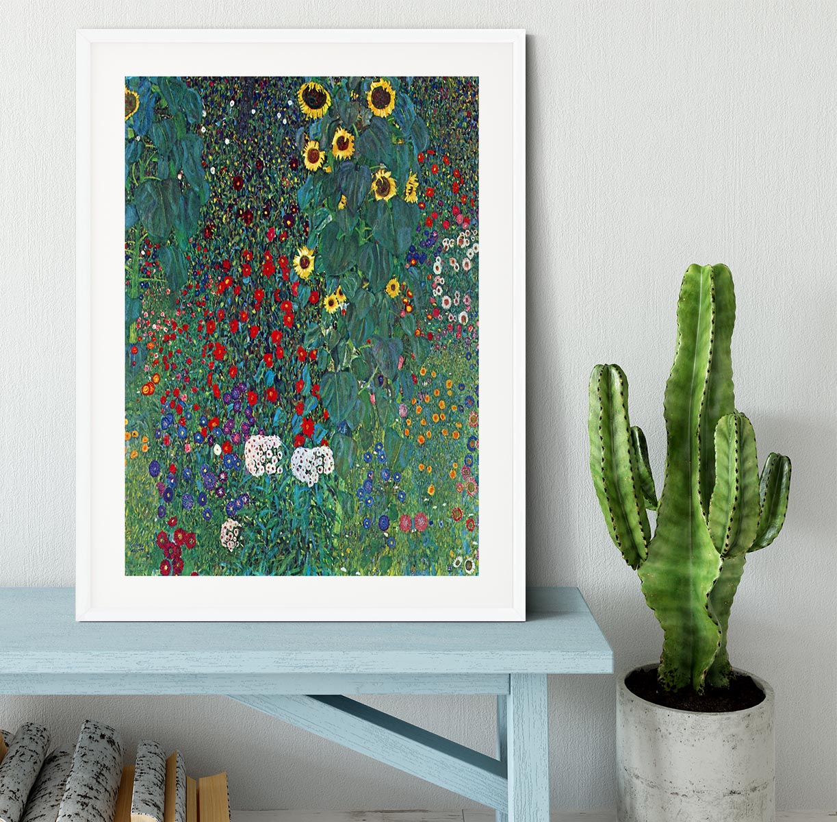 Garden with Crucifix 2 by Klimt Framed Print - Canvas Art Rocks - 5