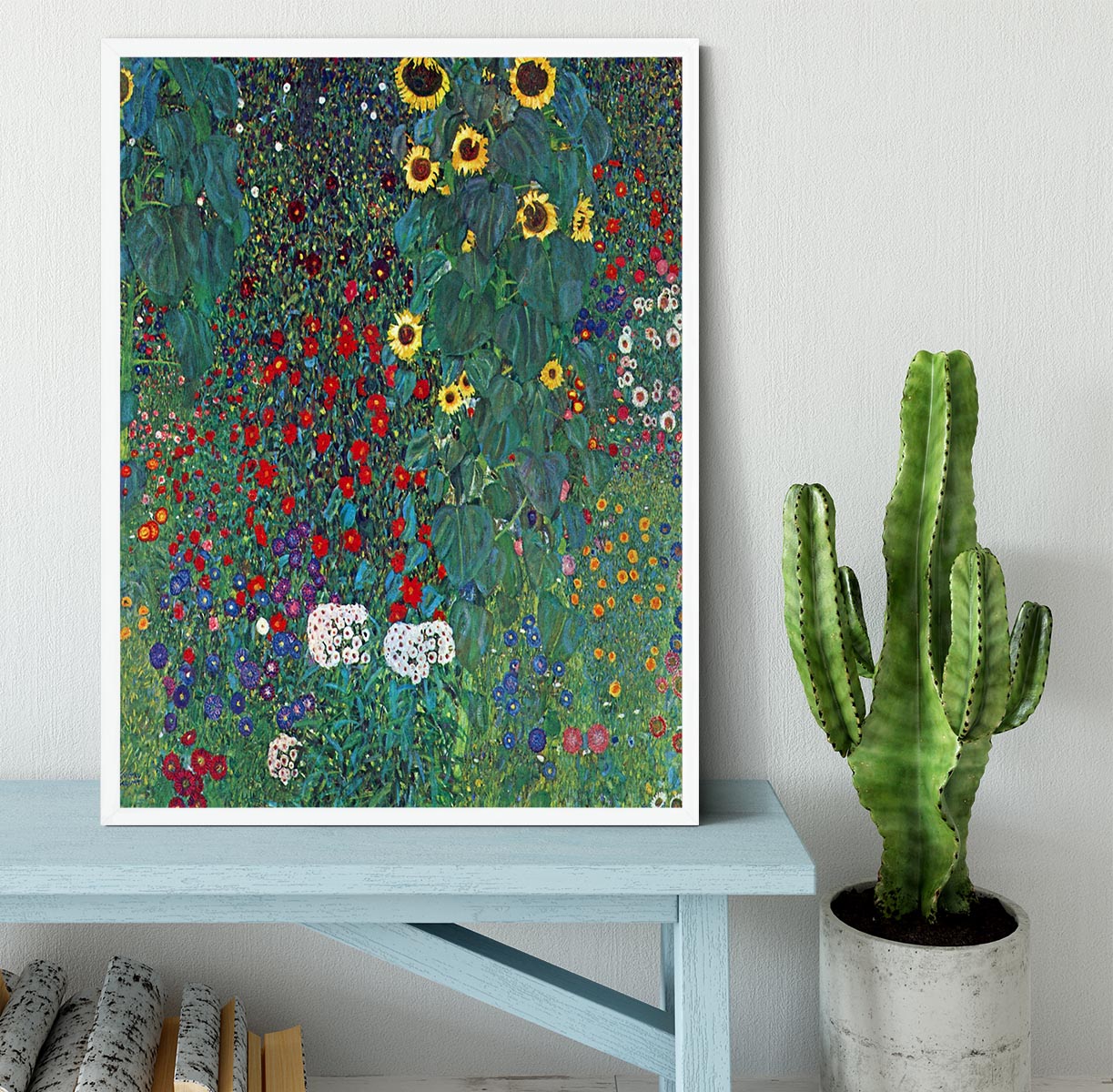 Garden with Crucifix 2 by Klimt Framed Print - Canvas Art Rocks -6