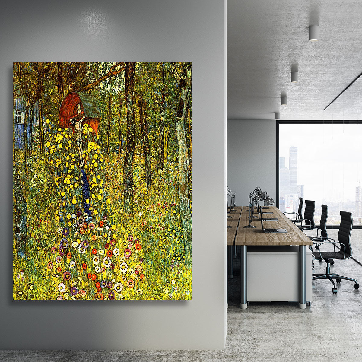 Garden with crucifix by Klimt Canvas Print or Poster - Canvas Art Rocks - 3