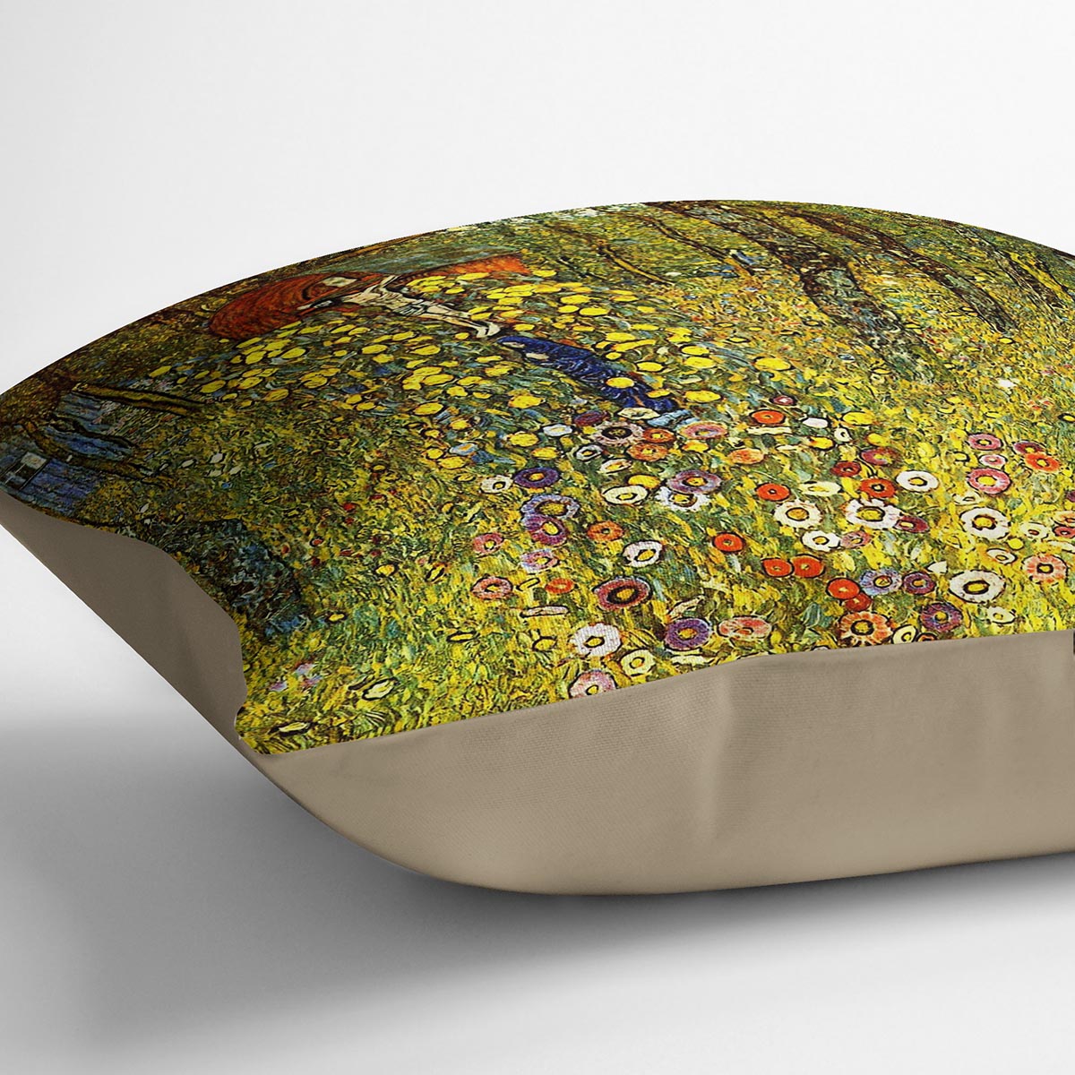 Garden with crucifix by Klimt Cushion