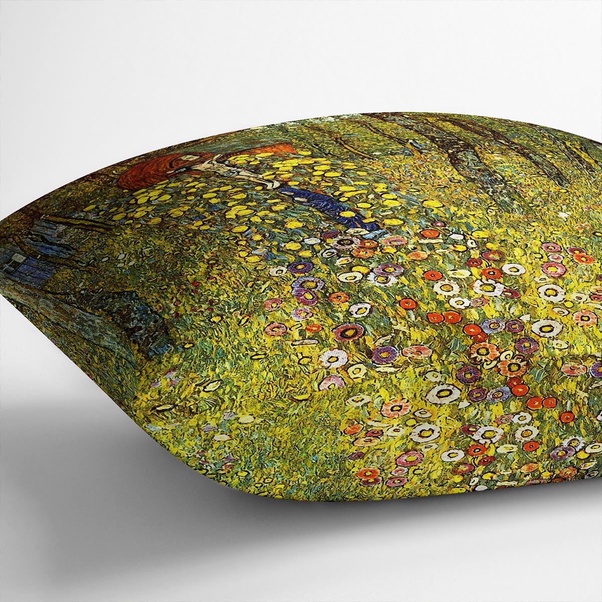 Garden with crucifix by Klimt Cushion