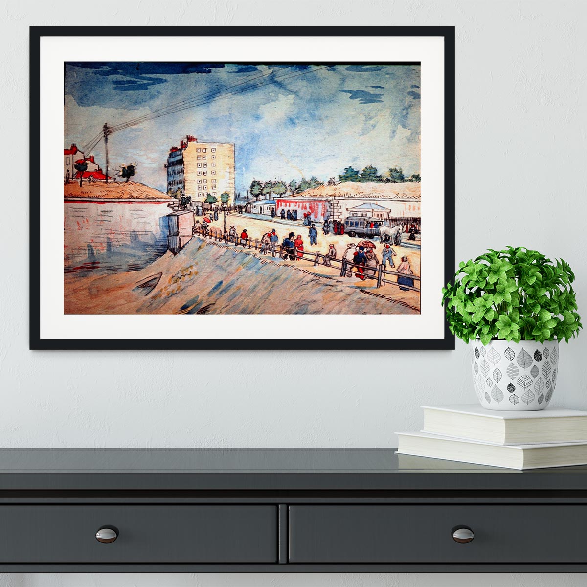 Gate in the Paris Ramparts by Van Gogh Framed Print - Canvas Art Rocks - 1