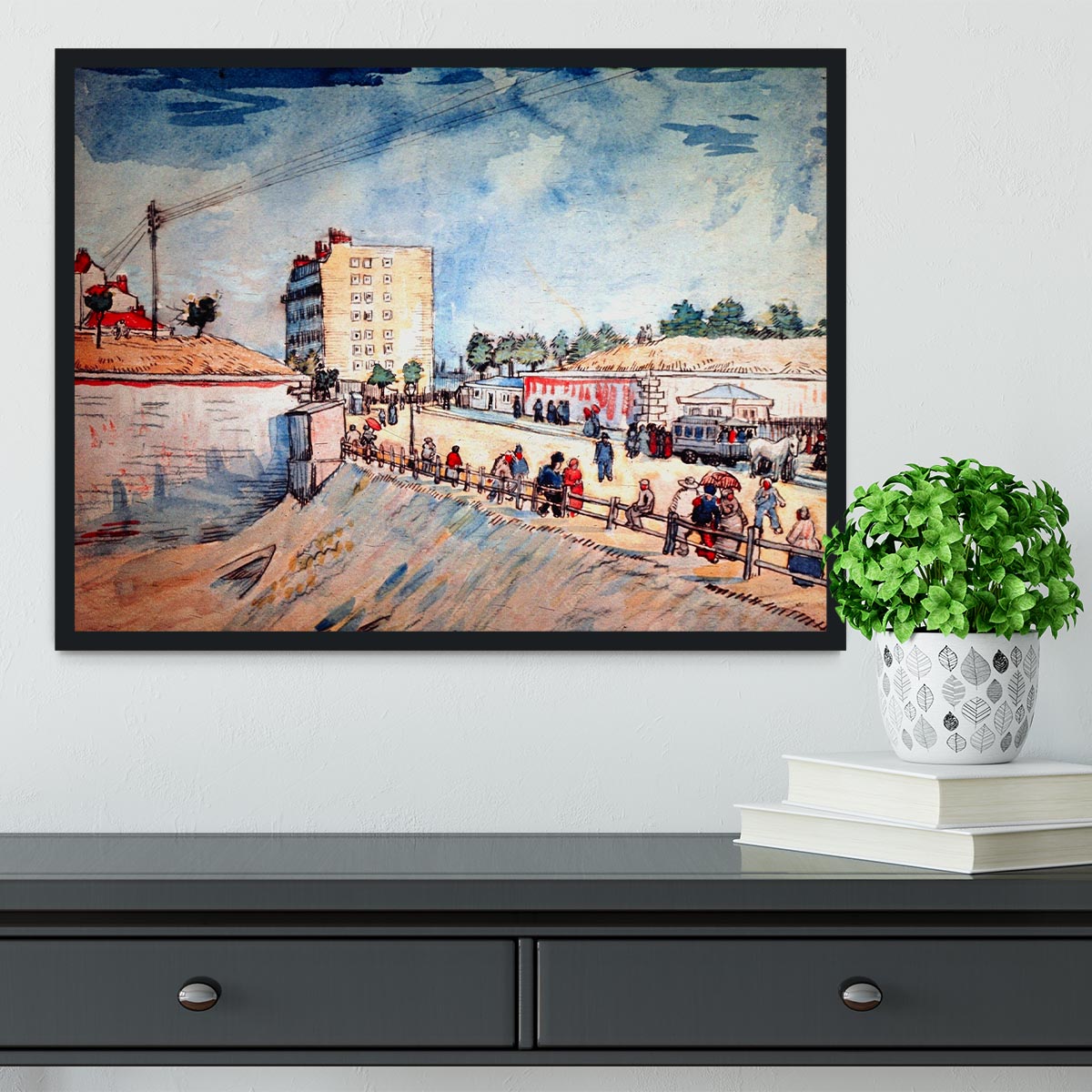 Gate in the Paris Ramparts by Van Gogh Framed Print - Canvas Art Rocks - 2