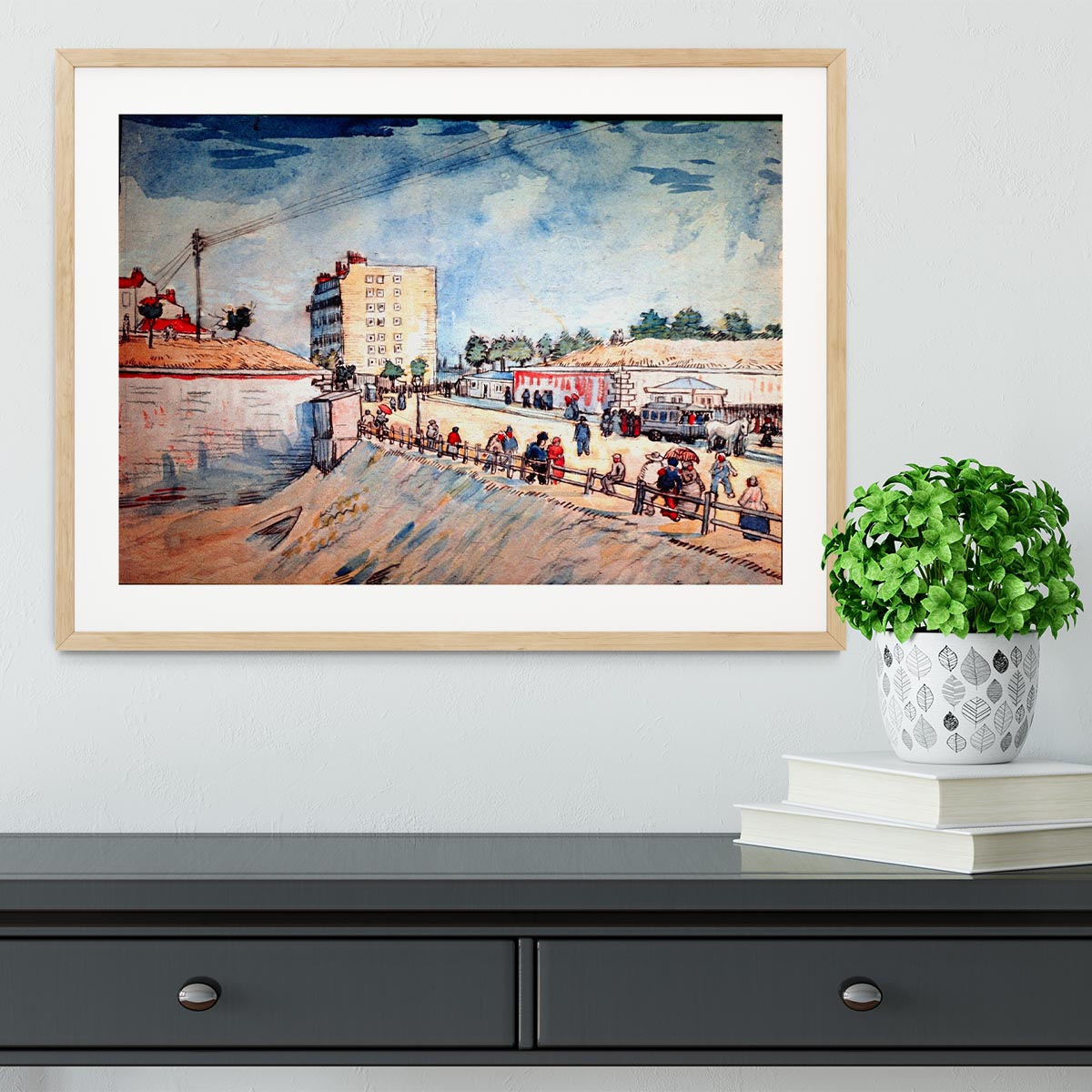 Gate in the Paris Ramparts by Van Gogh Framed Print - Canvas Art Rocks - 3