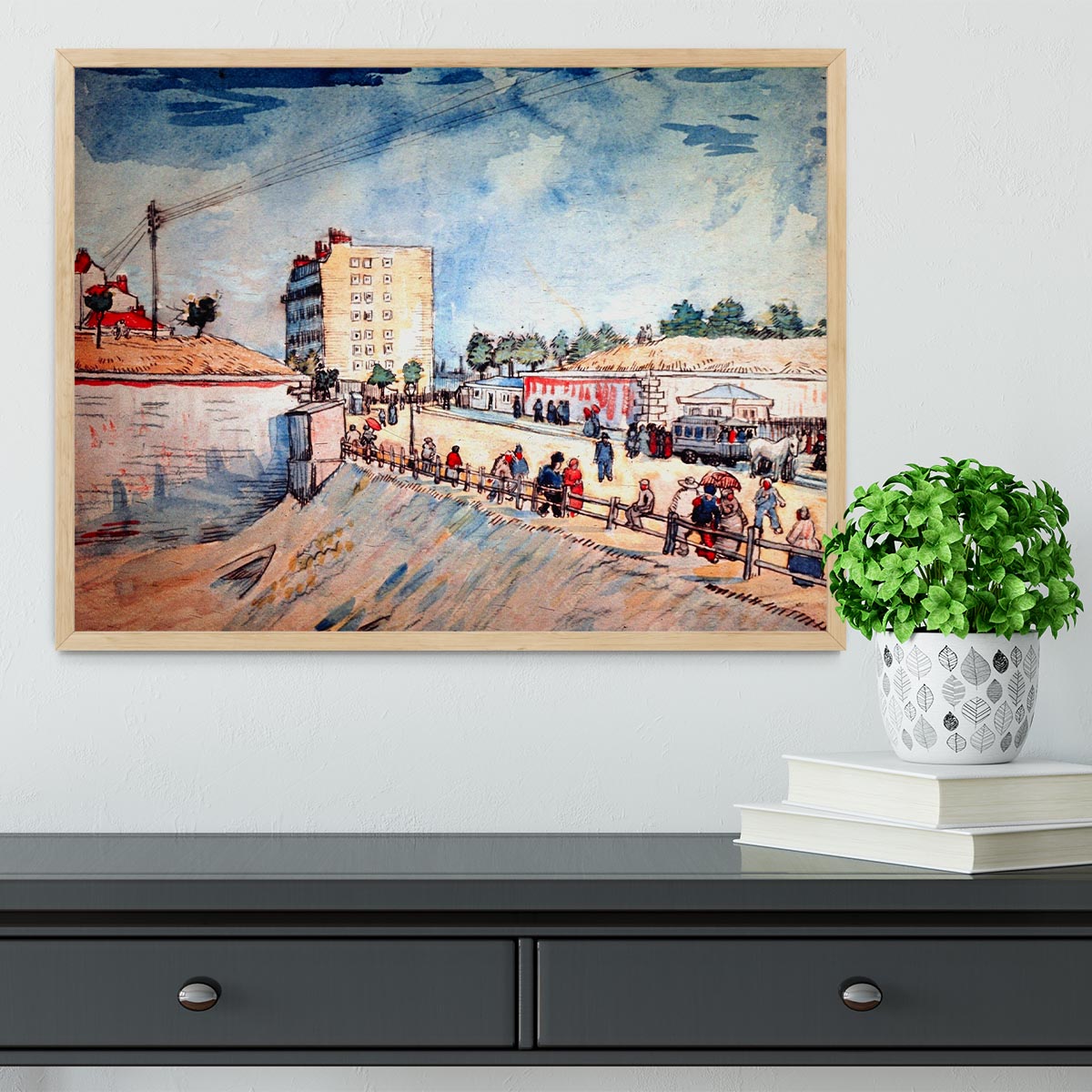 Gate in the Paris Ramparts by Van Gogh Framed Print - Canvas Art Rocks - 4